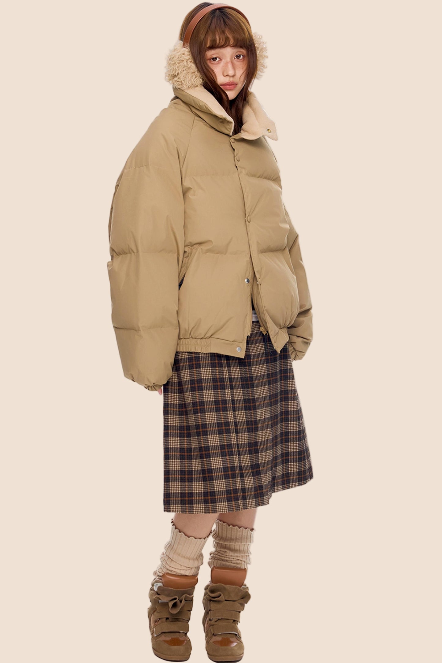 Color-Blocked Cotton Winter Jacket