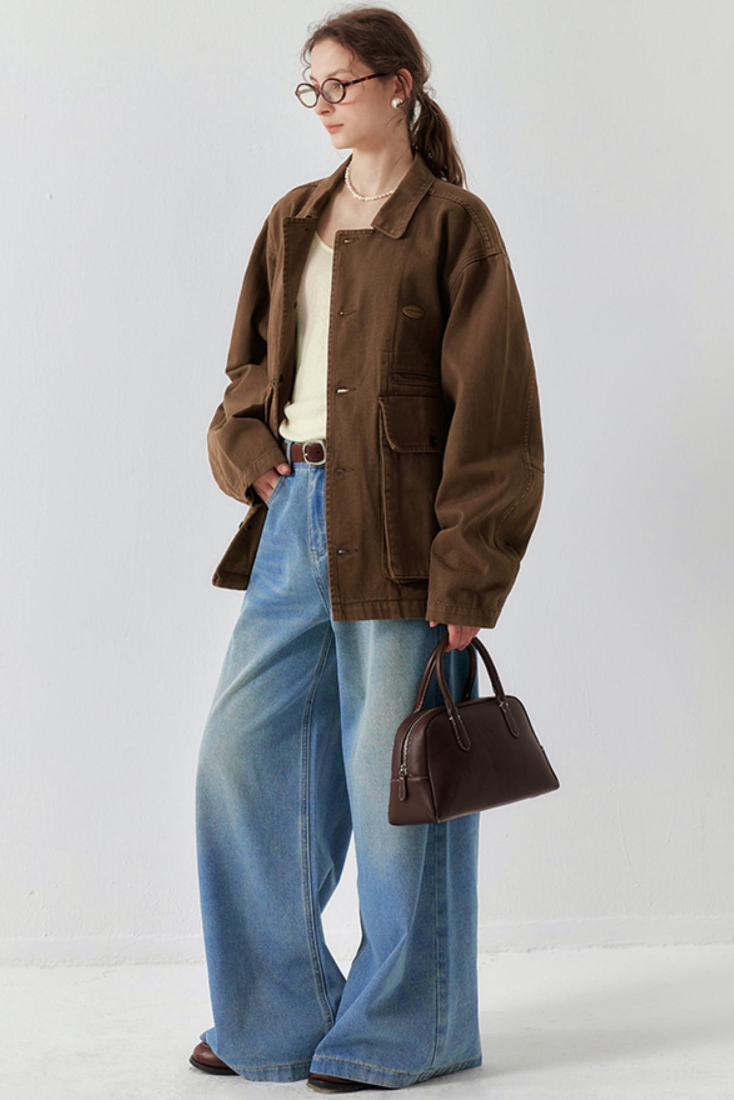 High Rise Bow-Back Jeans