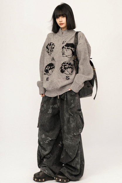 Retro Black Knitted Cardigan