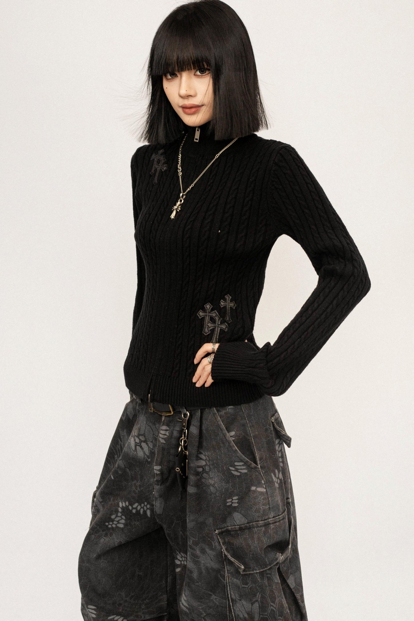 Retro Embroidered Knit Cardigan