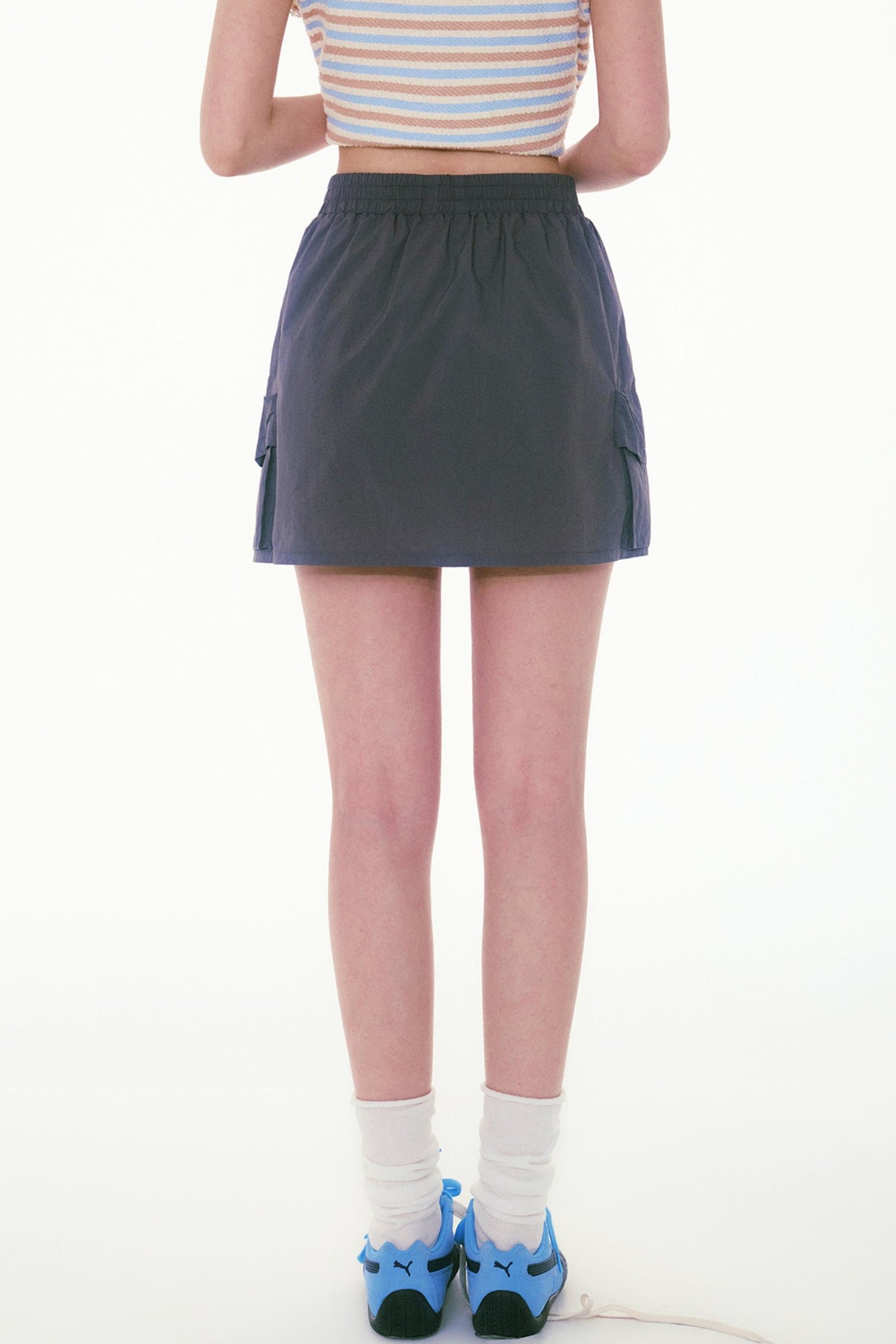 Pockets Halter Neck Work Skirt