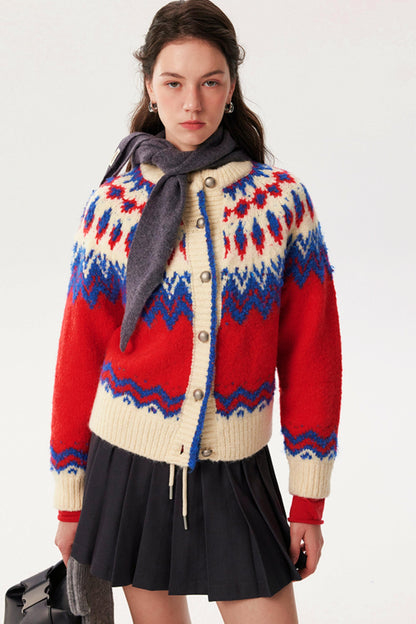 Alpaca Wool Fair Isle Jacquard Sweater