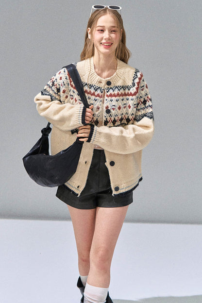 Luxury Fair Isle Sweater Jacket