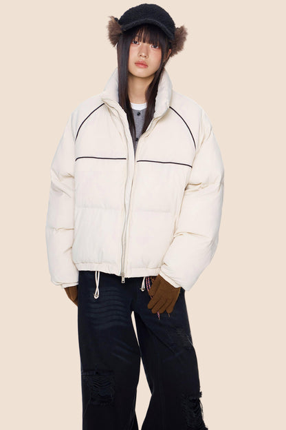 Color-Block Striped Cotton Jacket