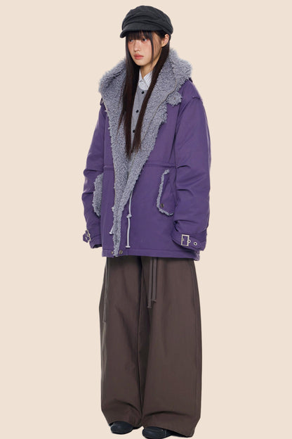 Furry Hooded Cotton Jacket