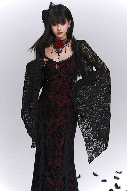 Gothic Black Camisole Dress Set-Up