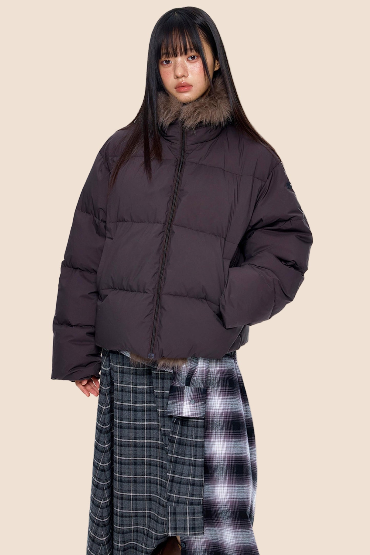 Retro Fur Collar Down Coat