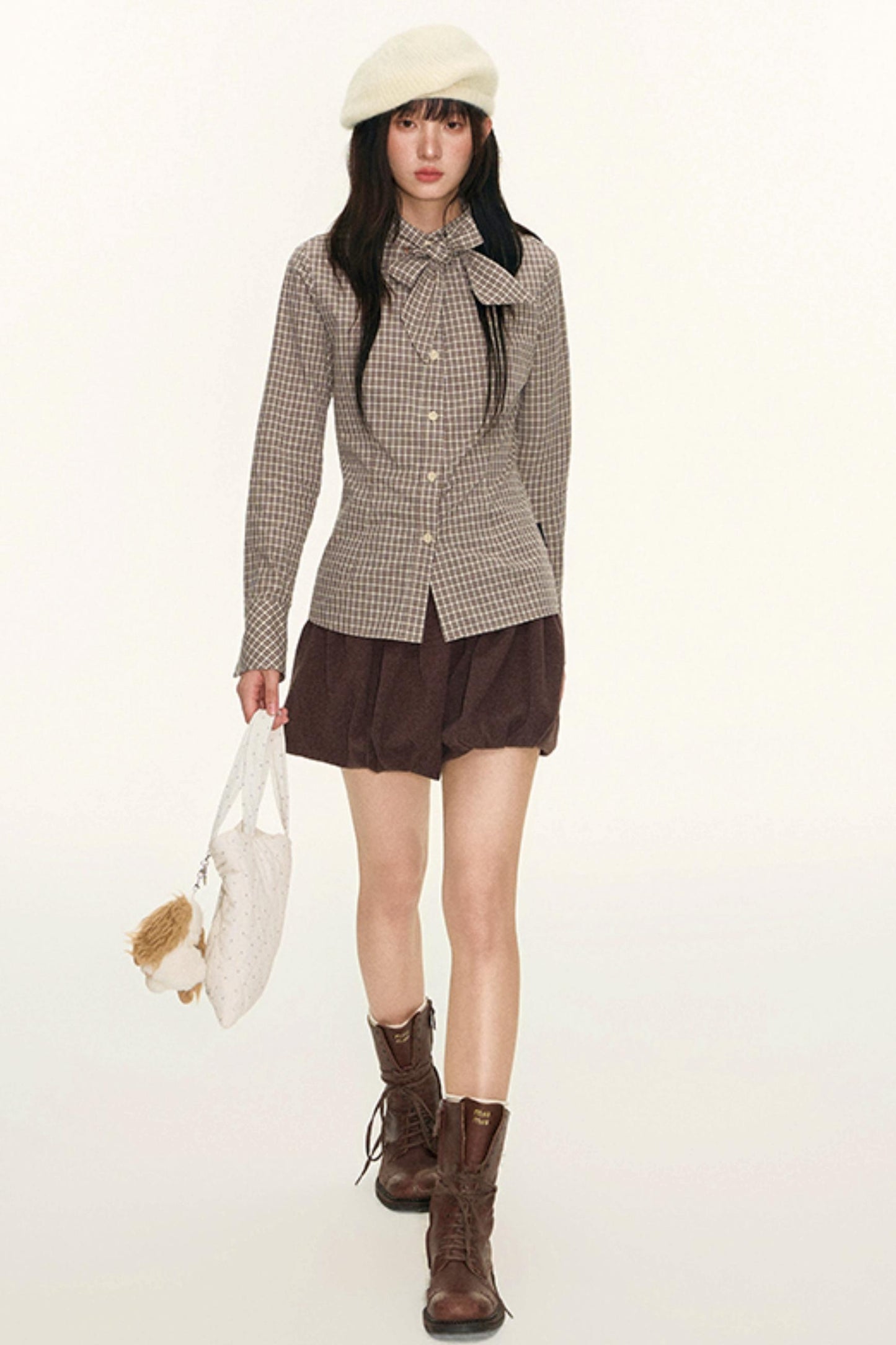 Brushed Flower Bud Culotte Pants