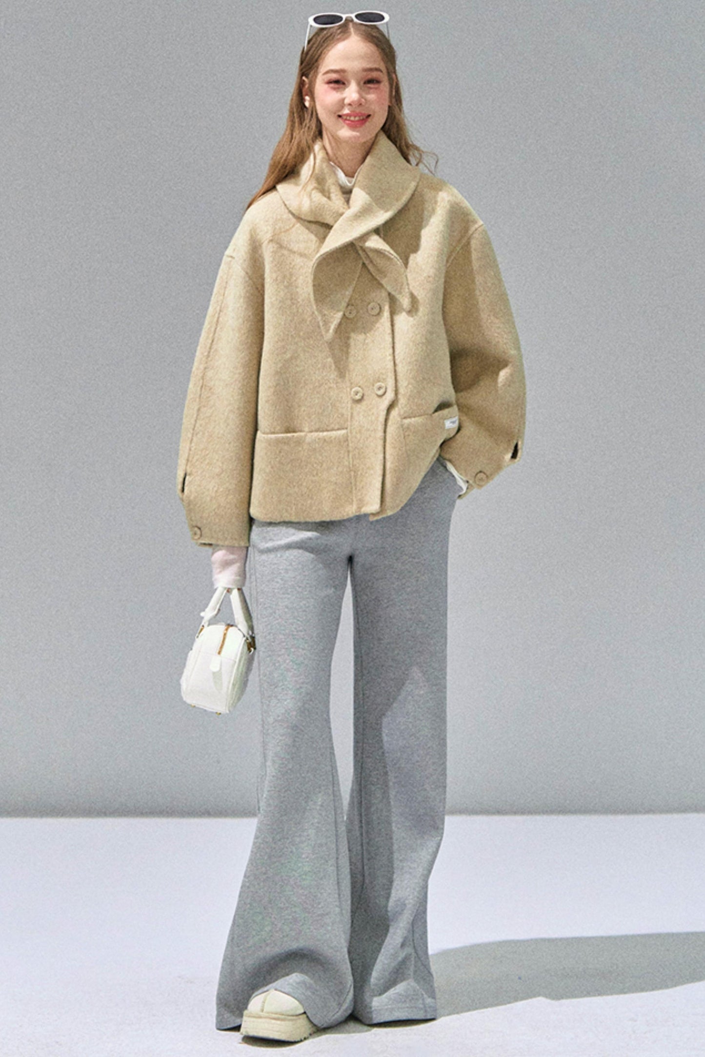 Grey Straight-Leg Sweatpants