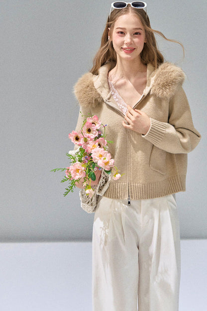 Luxury Knit Hooded Jacket