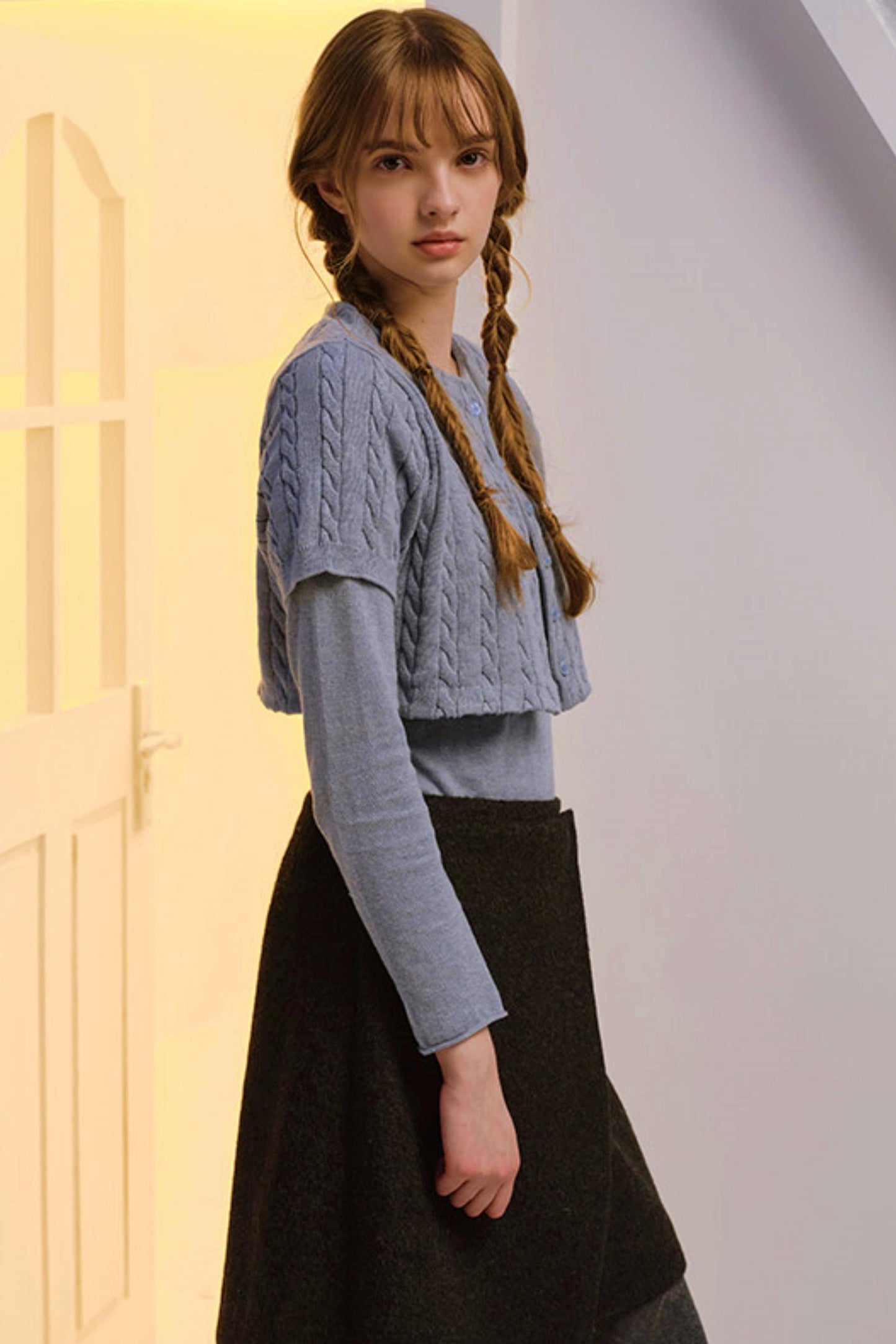 Twisted Cape Cardigan Set