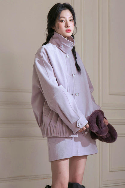 Stand-Up Velvet Chenille Jacket Set