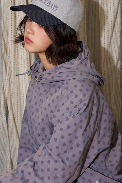 Autumn Polka Dot Hooded Jacket