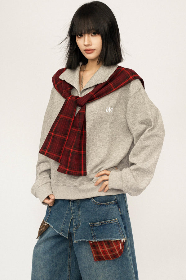 Retro Plaid Patchwork Top