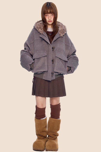 Woolen Pleated Skirt