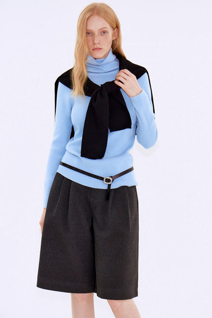 Retro Mist Gray Pleated Pants