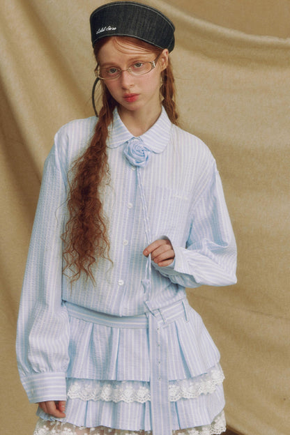 Floral Lace Pleated Dress