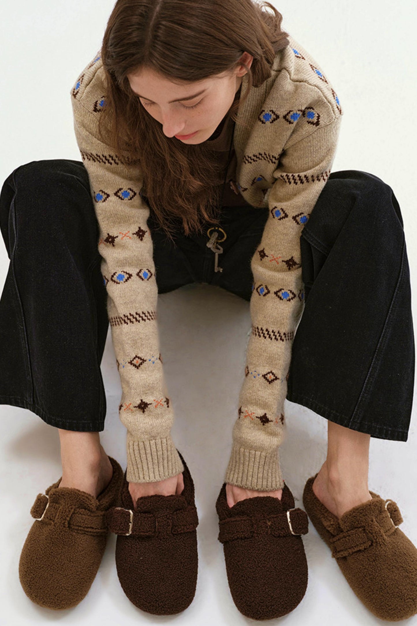 Caramel Brown Teddy Slippers