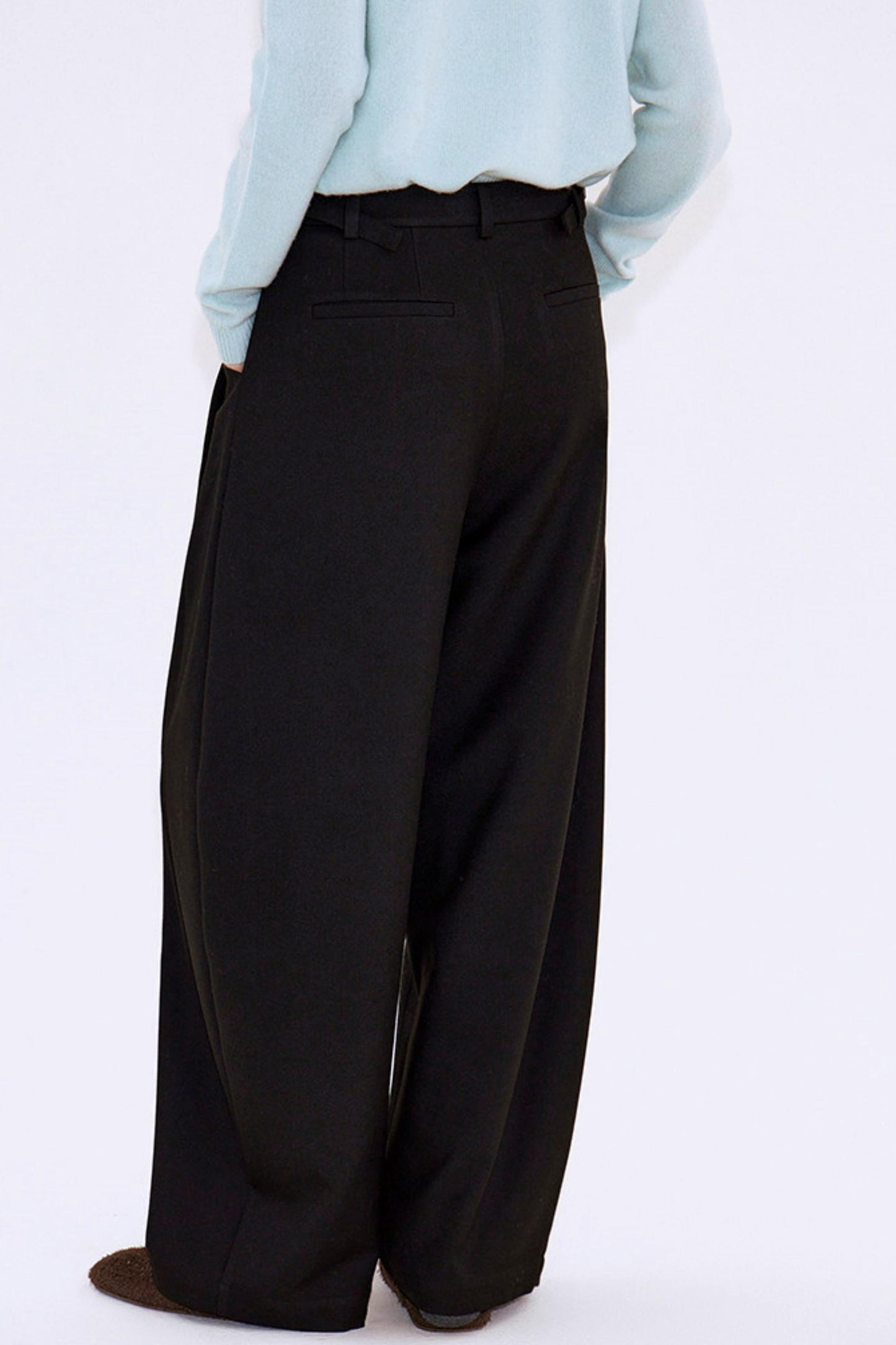 High-End Pleated Black Pants