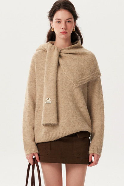 Solid Knitwear Two-Piece Top Set