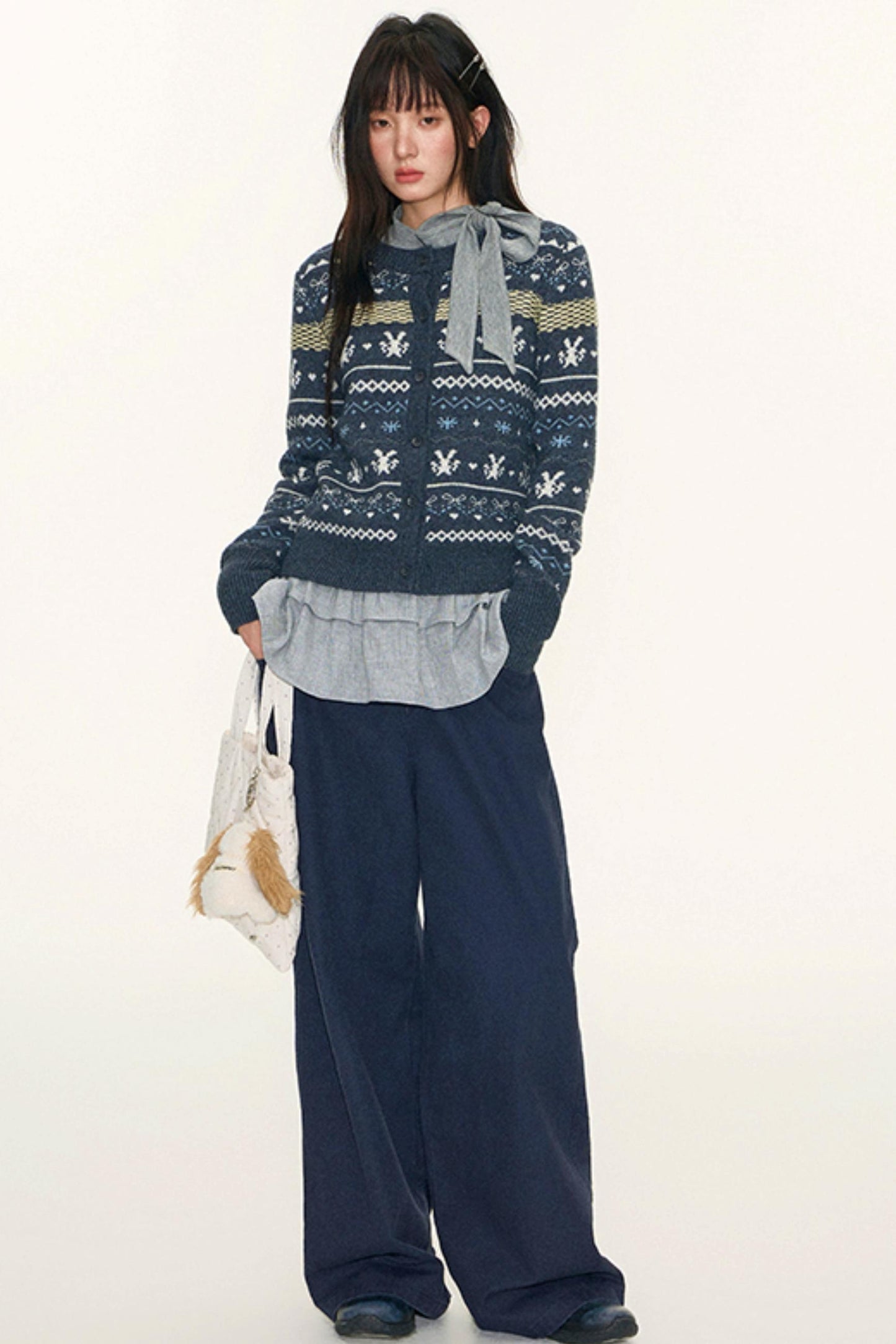 Fair Isle Vintage Wool Cardigan Set-Up