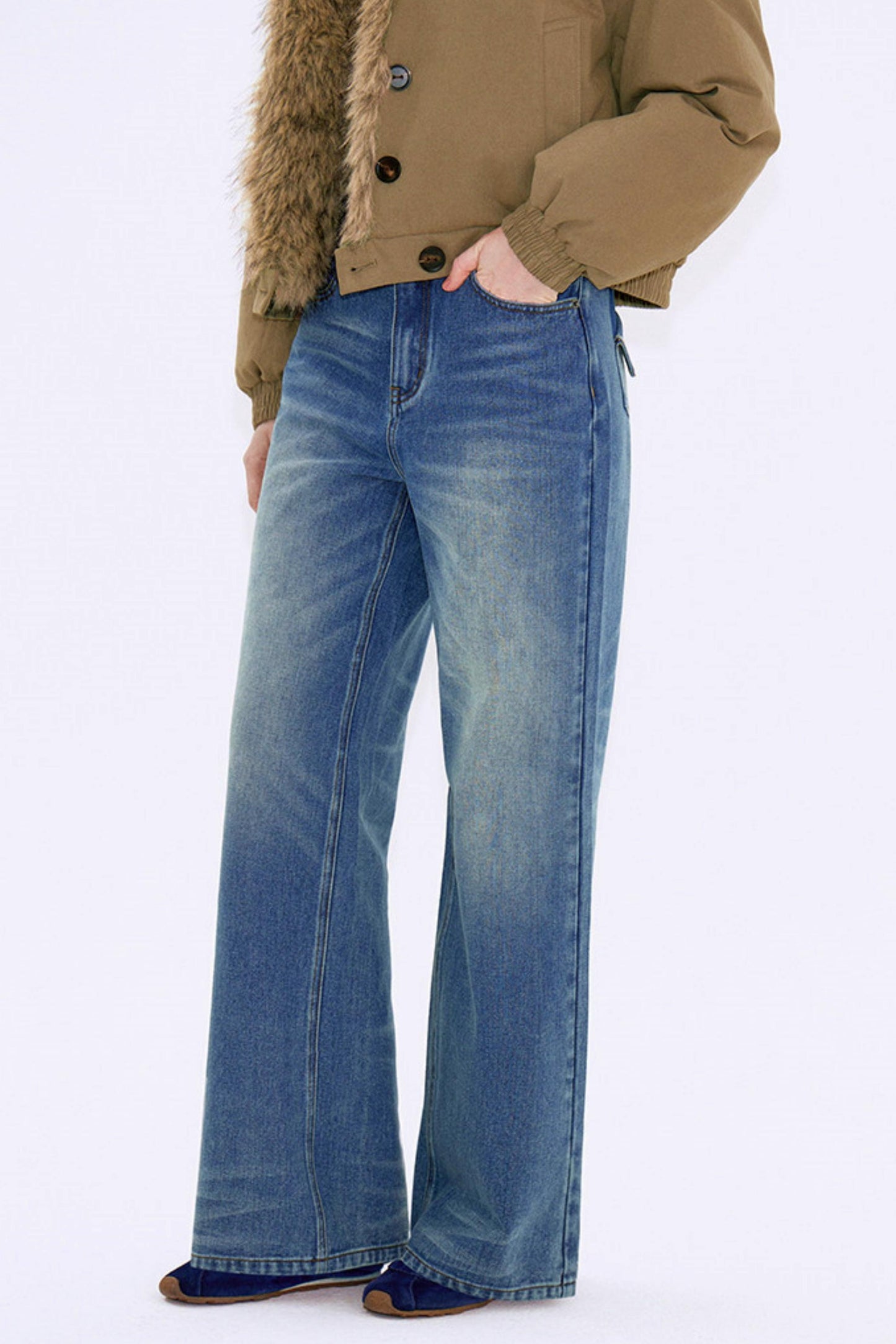 Vintage Washed Denim Jeans