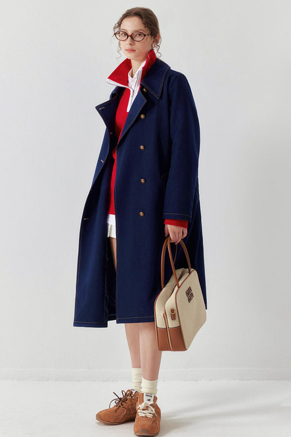 Non-Iron Denim Trench Coat