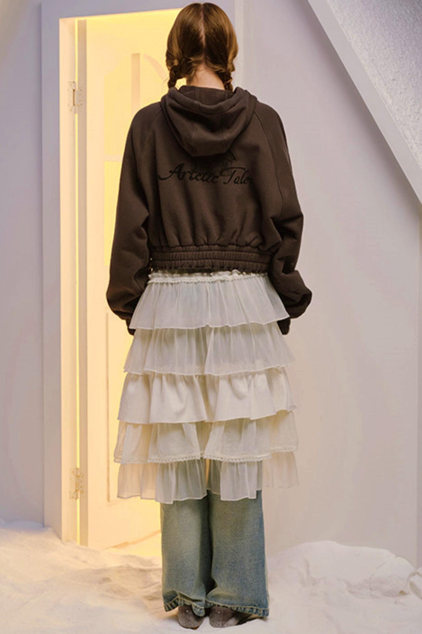 Hand-Dyed French Ruffled Skirt