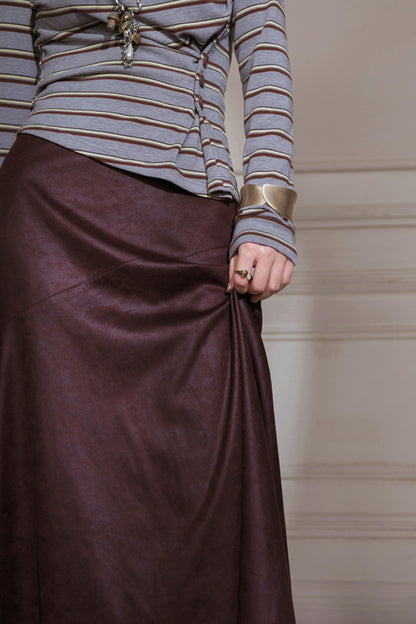 Blended Texture Irregular Skirt