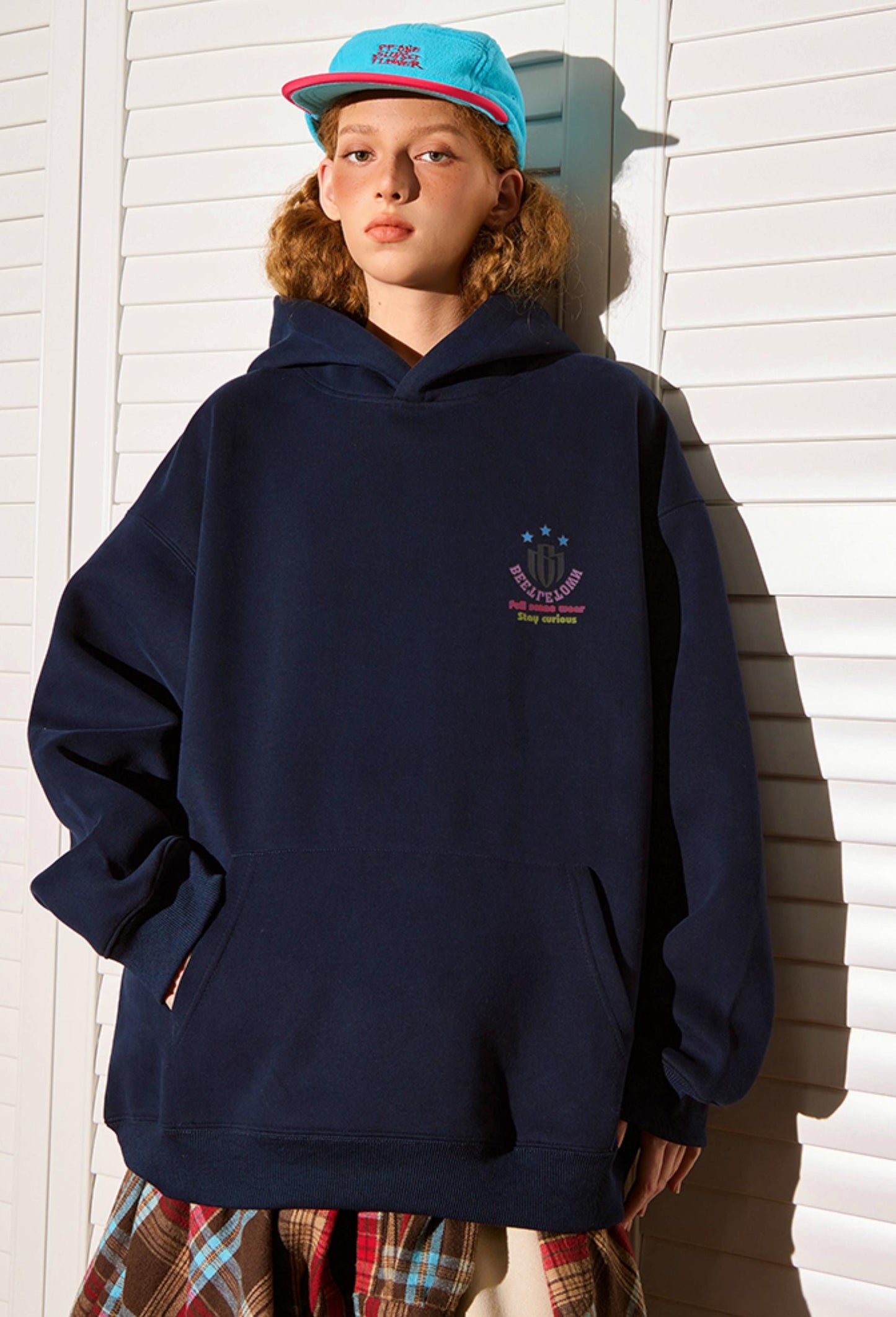 Colorful Letter-Print Hoodie