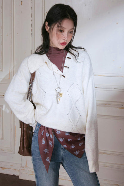 Cream Asymmetrical Sweater