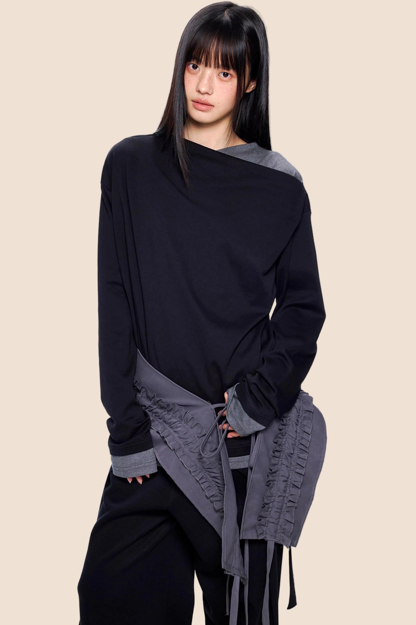 Structured Color-Block Blouse