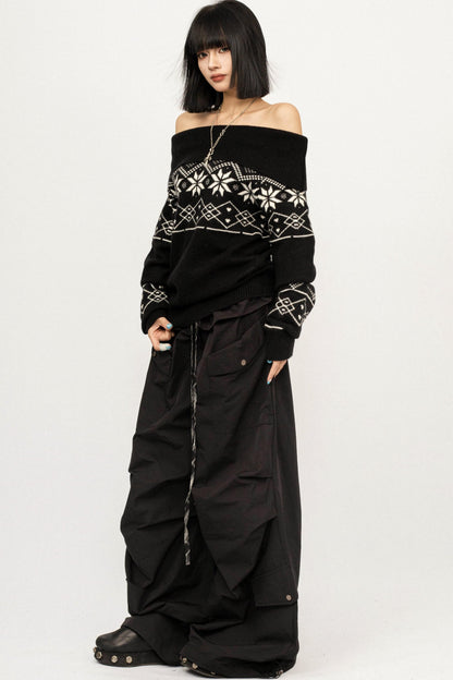 Retro Black Lace Pants