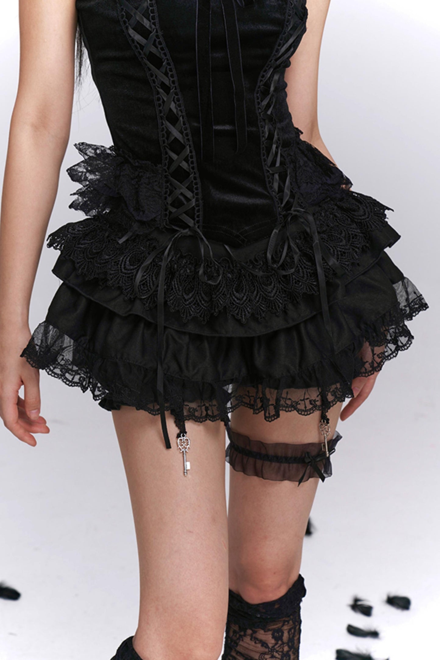 Black Puffy Black Culotte Set-Up