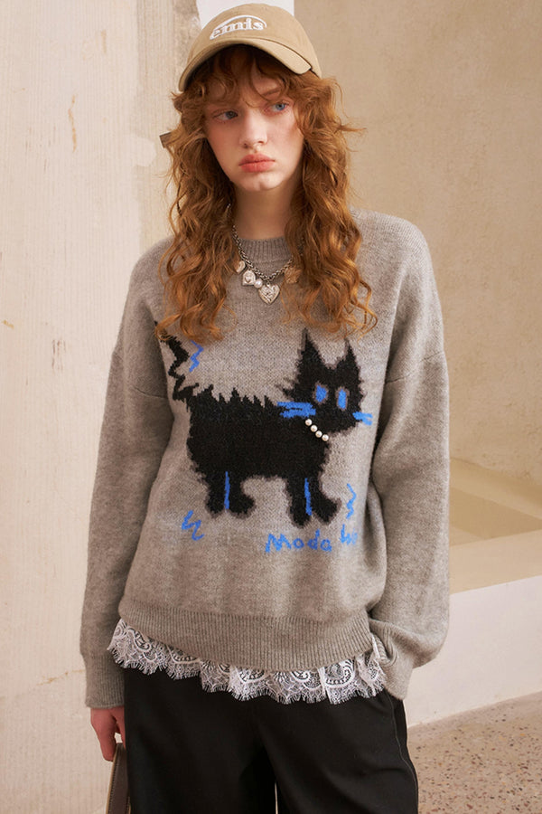 Pearl Kitten Pullover Top