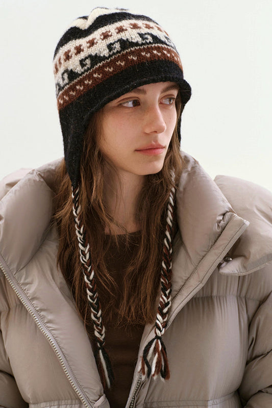 Fair Isle Wool Earflap Beanie