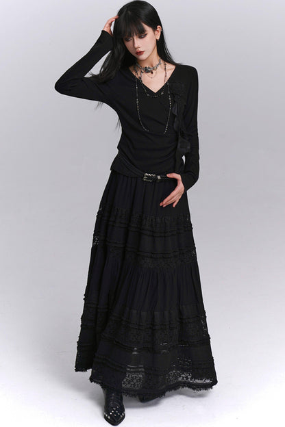 Gothic Style Lace Long Skirt