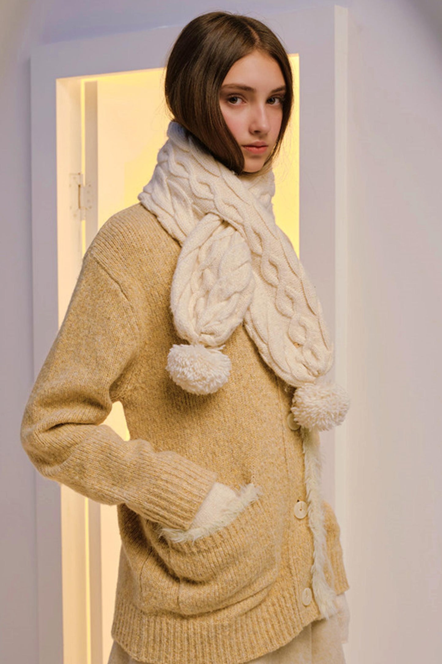 Dual-Tone Merino Knit Scarf