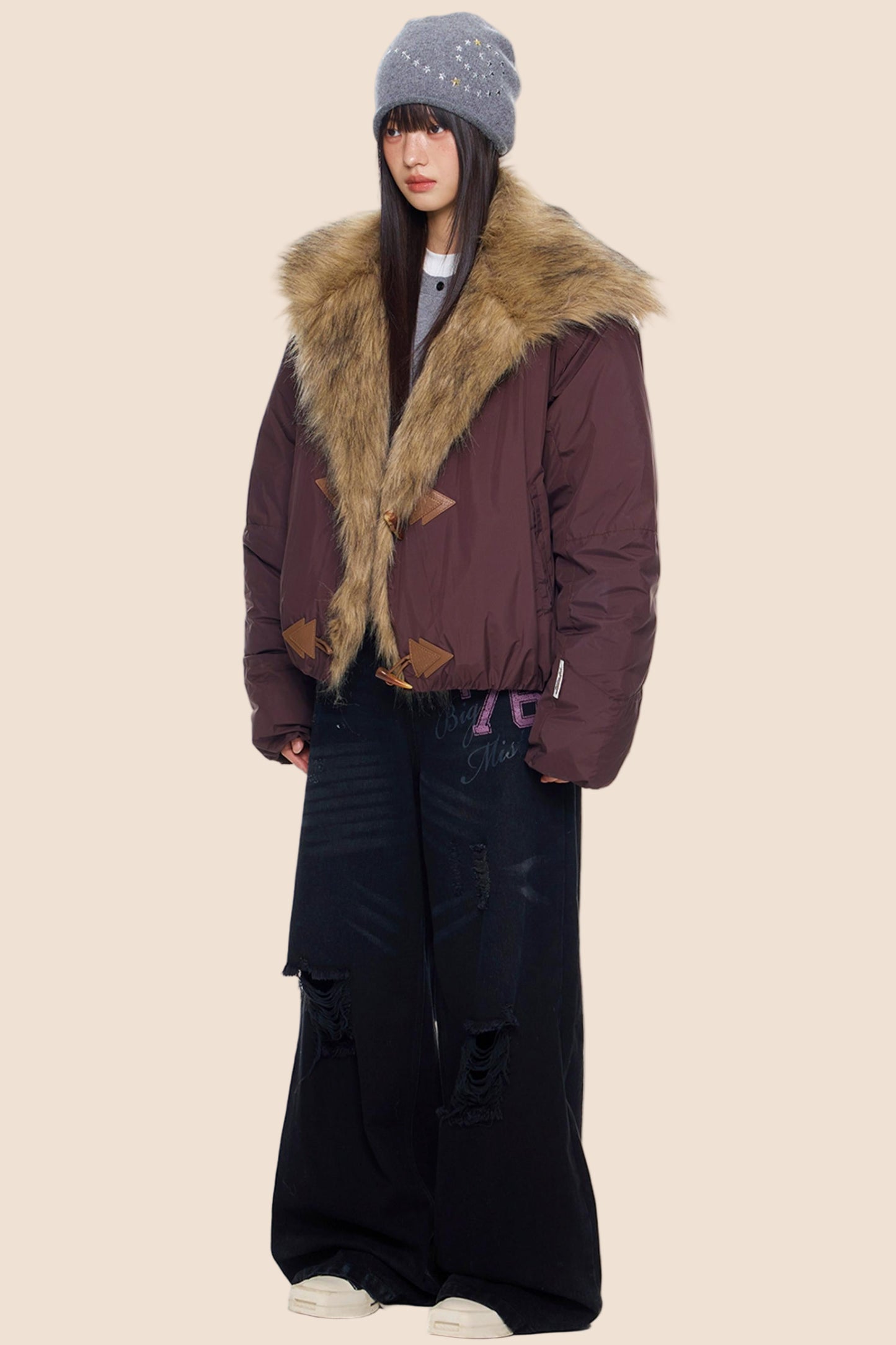 Fur Collar Toggle Jacket