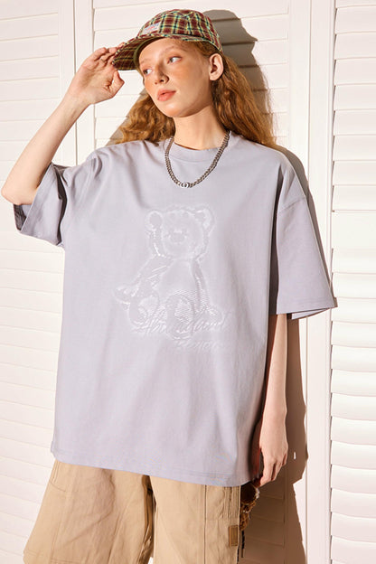 Retro Cartoon Bear Peplum Tee
