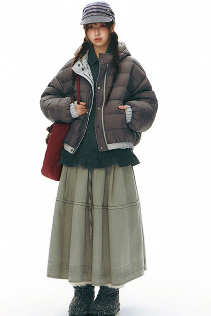 Ruffled Knitted Gray Texture Top