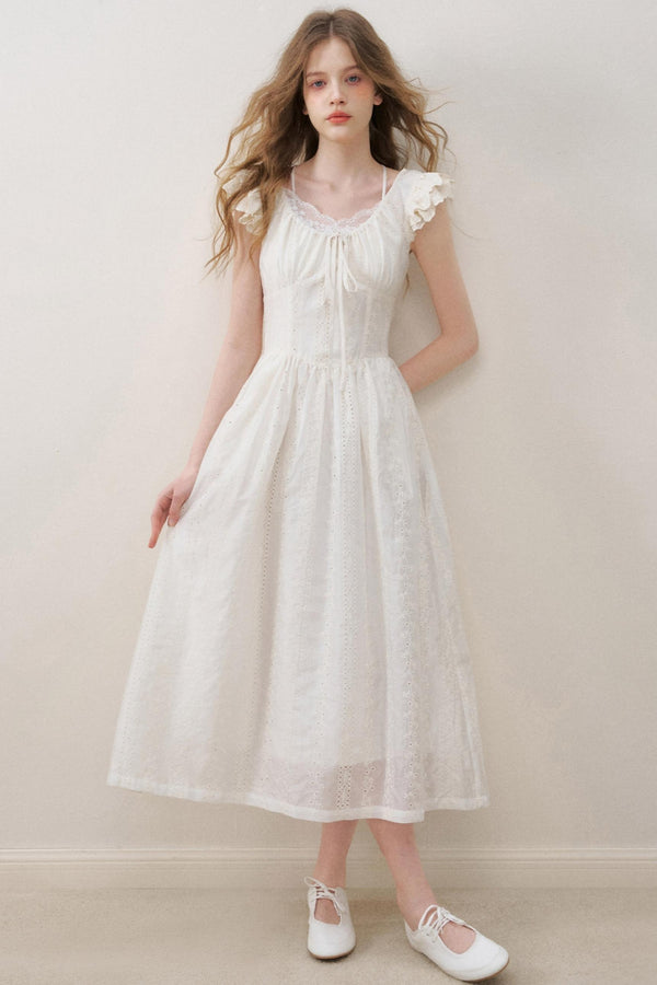 Flutter Lace Midi Dress