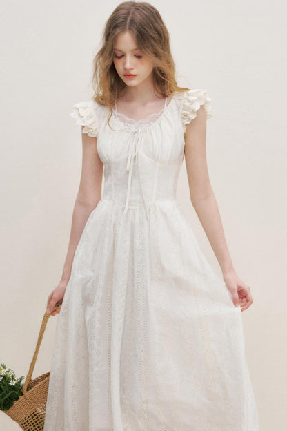 Flutter Lace Midi Dress