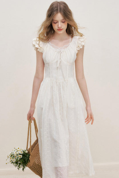 Flutter Lace Midi Dress