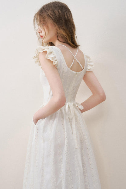 Flutter Lace Midi Dress