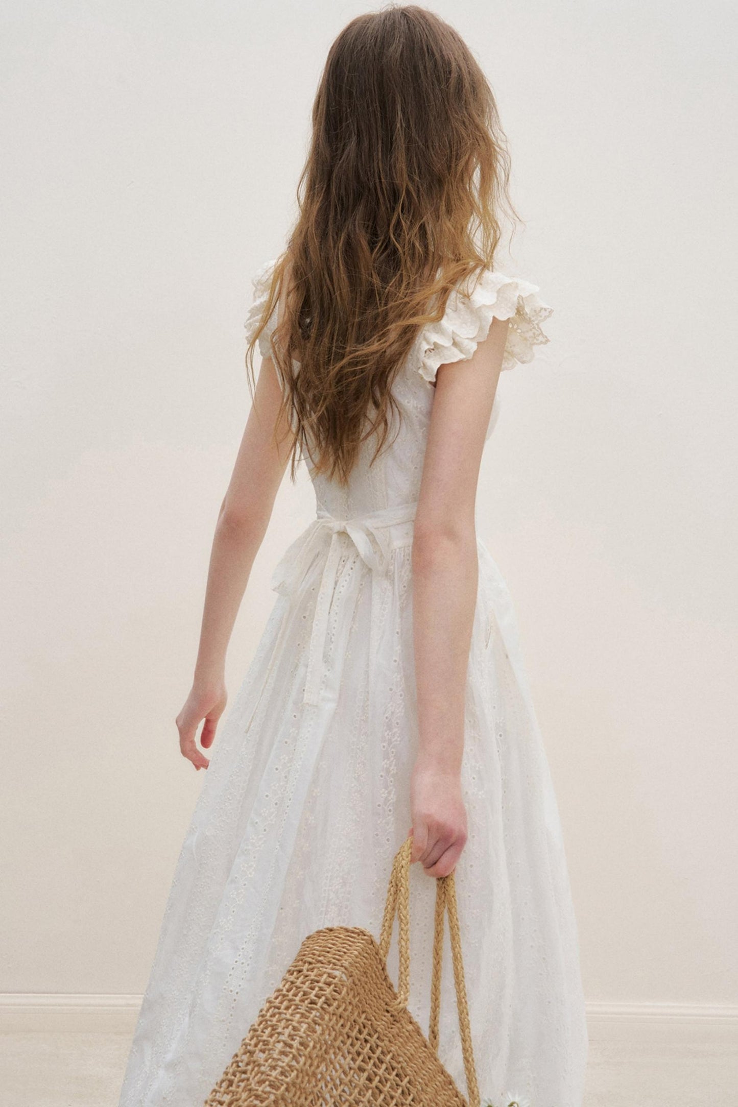 Flutter Lace Midi Dress