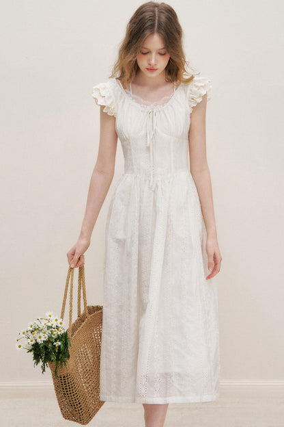 Flutter Lace Midi Dress