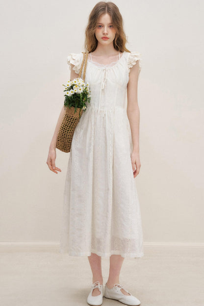 Flutter Lace Midi Dress