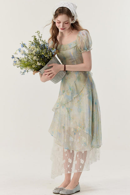 Petite Fit French Long Skirt Dress