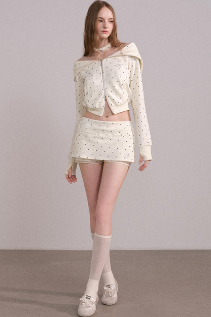 Short Hoodie Cardigan Set-Up